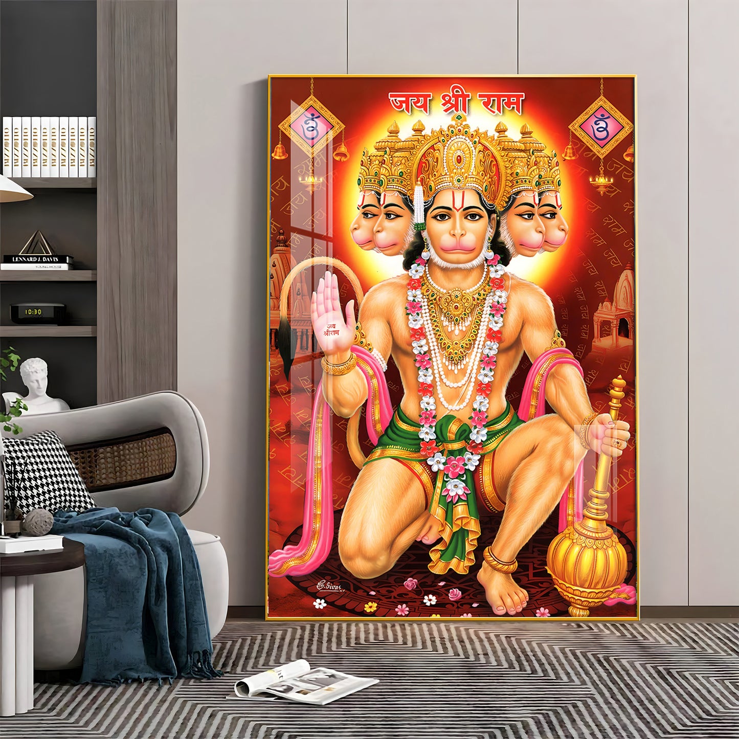 Majestic Lord Hanuman Premium Vertical Acrylic Wall Art