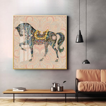 Traditional Horse Premium Acrylic Square Wall Art