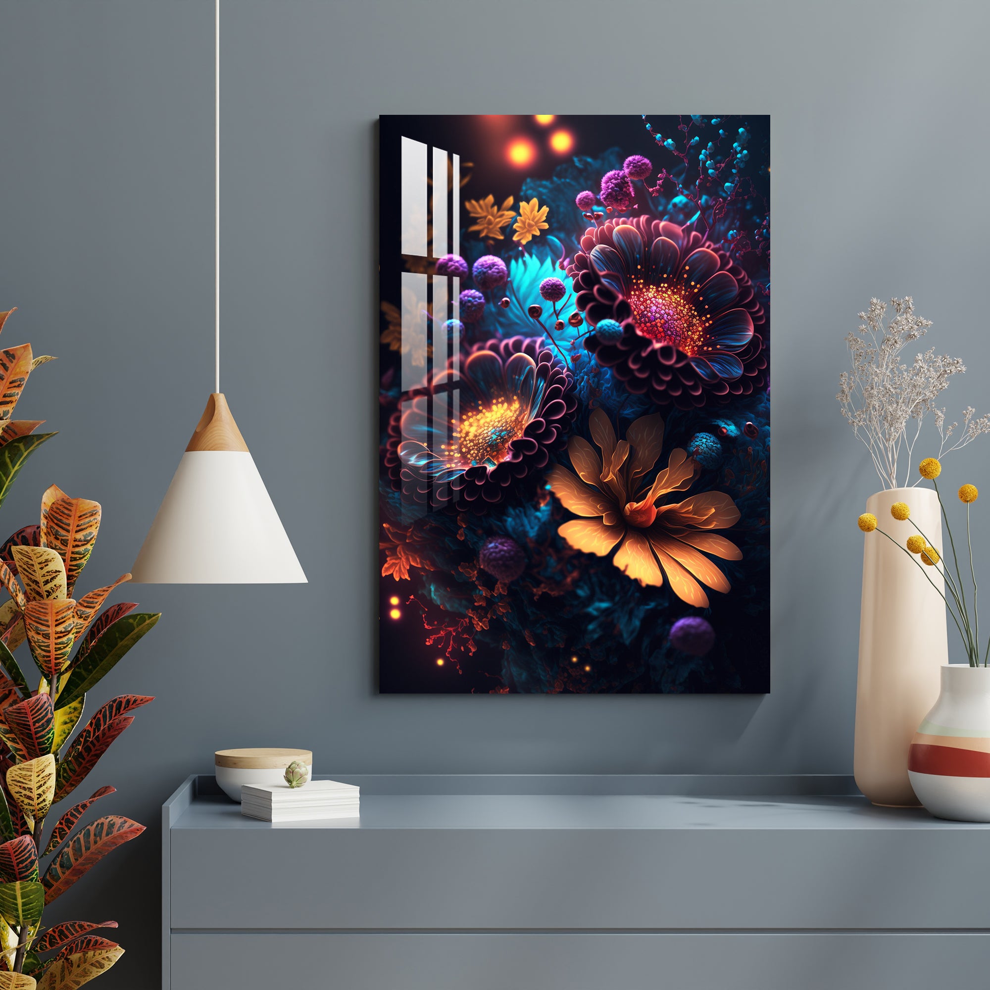 Majestic Flowers Acrylic Wall Art