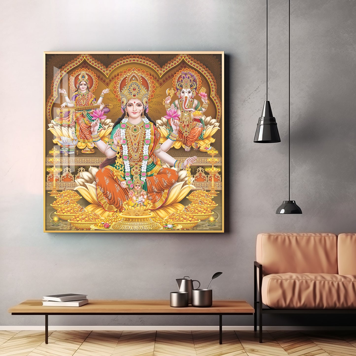 Spritual Deities Blessings Premium Acrylic Square Wall Art