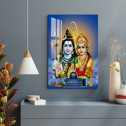 Lord Mahadev with Goddess Parvati Acrylic Wall Art