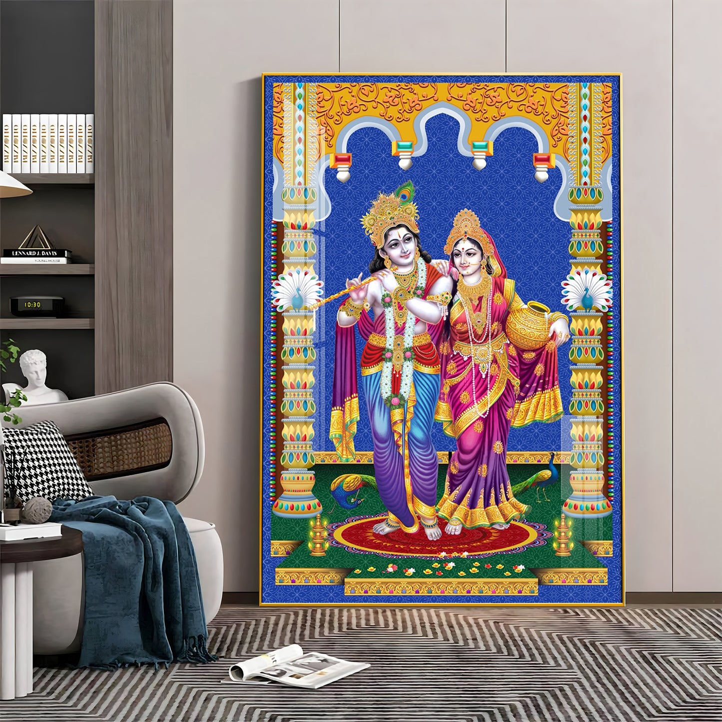 Radha and Krishna Essence Premium Acrylic Vertical Wall Art