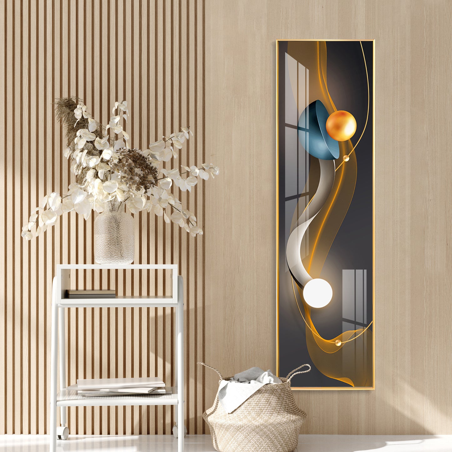 Blue Flame Glow Premium Acrylic Vertical Wall Art