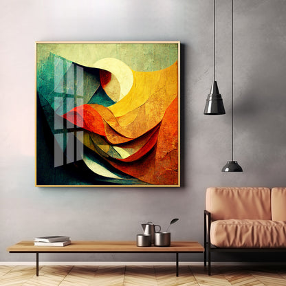 Abstract Contemporary Modern Watercolor Art Premium Acrylic Square Wall Art