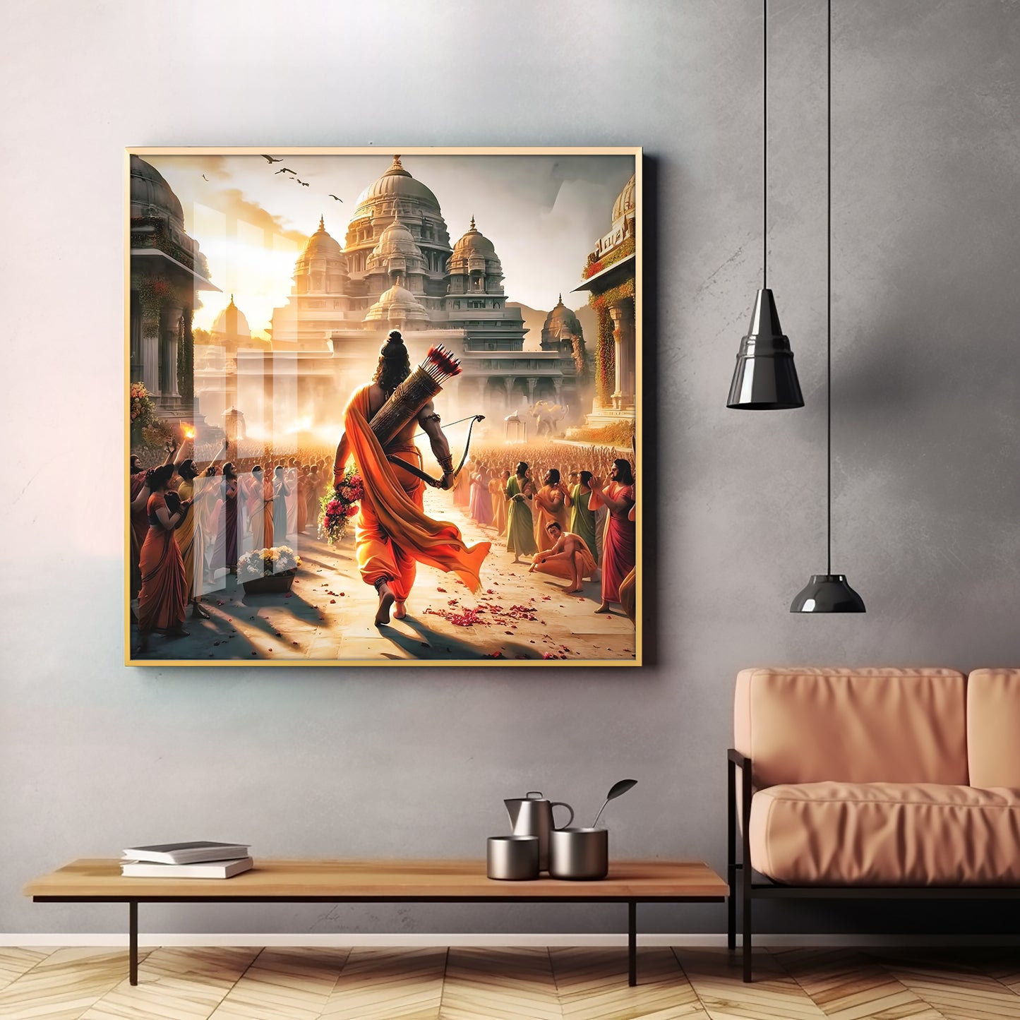 Tale Of Ayodhya Premium Acrylic Square Wall Art