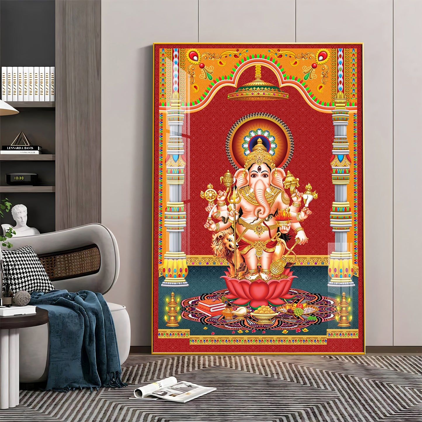 Lord Ganesh Blessings Premium Acrylic Vertical Wall Art