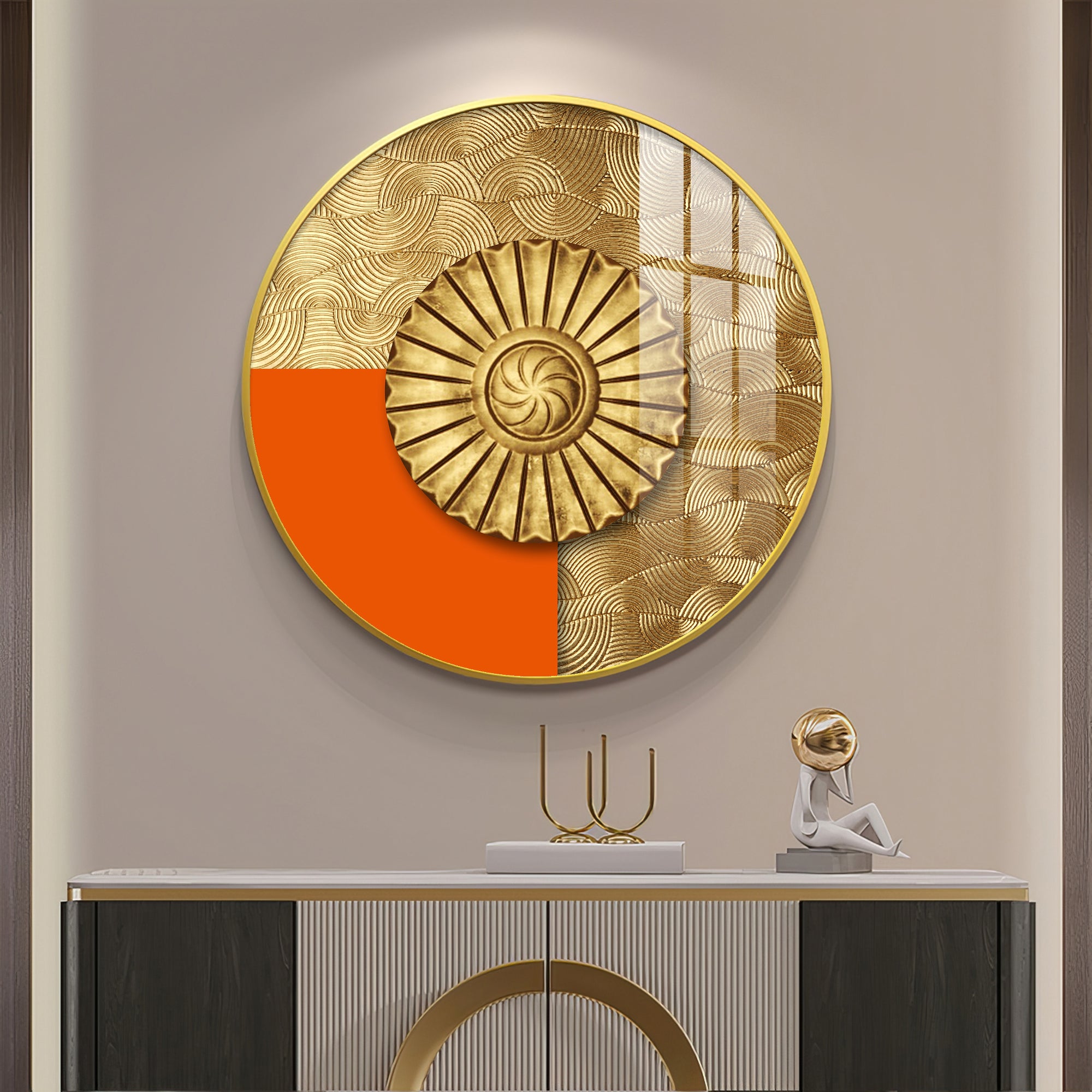 Luminous Dawn Premium Acrylic Round Wall Art