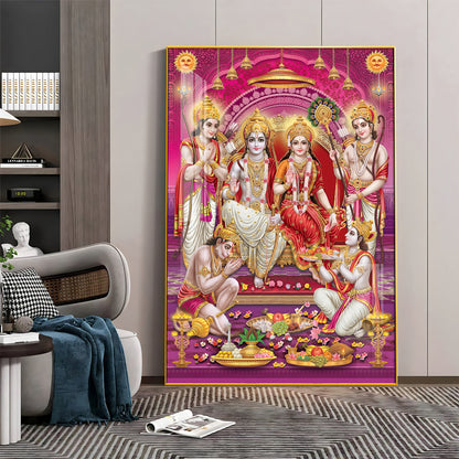 Ram Sita Darbar Premium Acrylic Vertical Wall Art