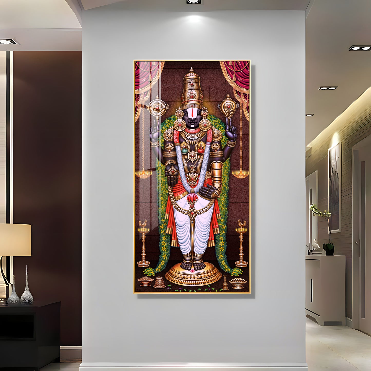 Lord Venkateswara Tirupati Balaji Premium Acrylic Vertical Wall Art