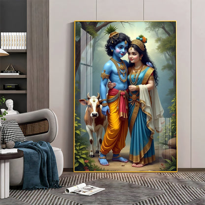 Krishna and Radha Togetherness Premium Acrylic Wall Art