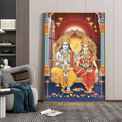 Sita Ram Premium Acrylic Vertical Wall Art