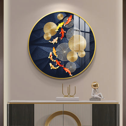Goldfish Emblem Premium Acrylic Round Wall Art