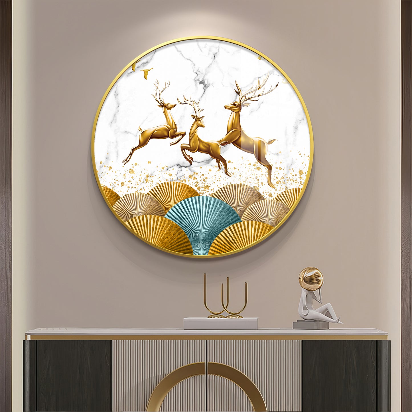 Enchanted Deer Premium Acrylic Round Wall Art