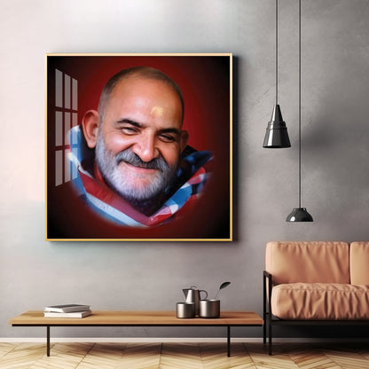 Neem Karoli Baba Maharaj Premium Acrylic Square Wall Art