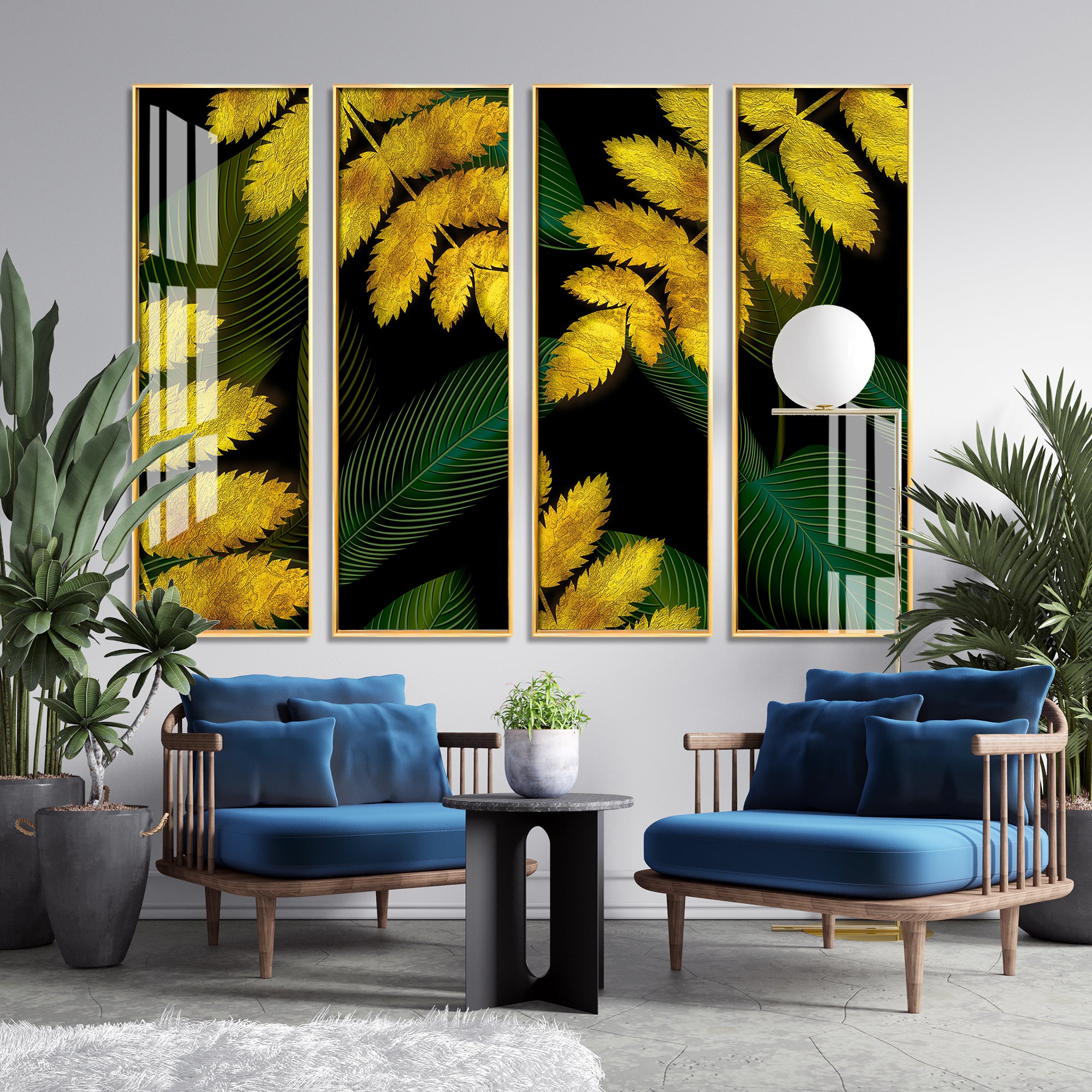 Autumn Season Premium Acrylic Vertical Wall Art (set of 4)