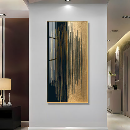 Black & Golden Textured Premium Acrylic Vertical Wall Art