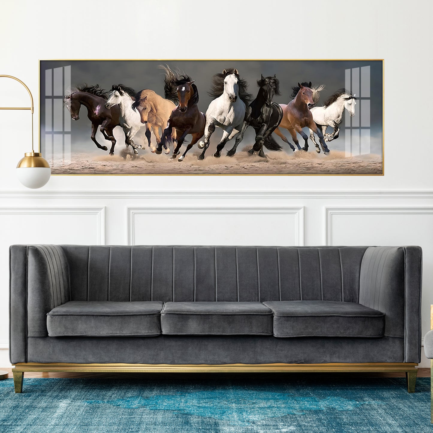 Running Horses Premium Acrylic Horizontal Wall Art