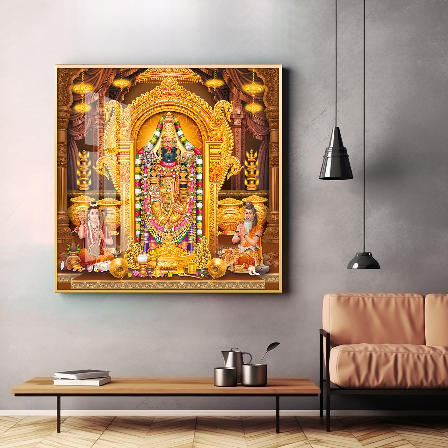 Venkateswara Maharaj Premium Acrylic Square Wall Art