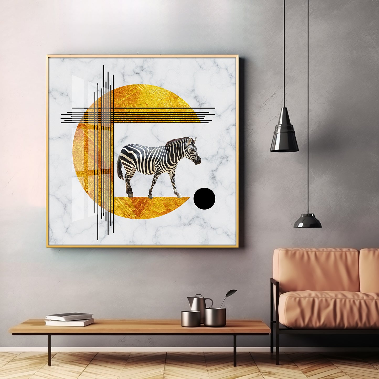 Roaming Zebra Premium Acrylic Square Wall Art