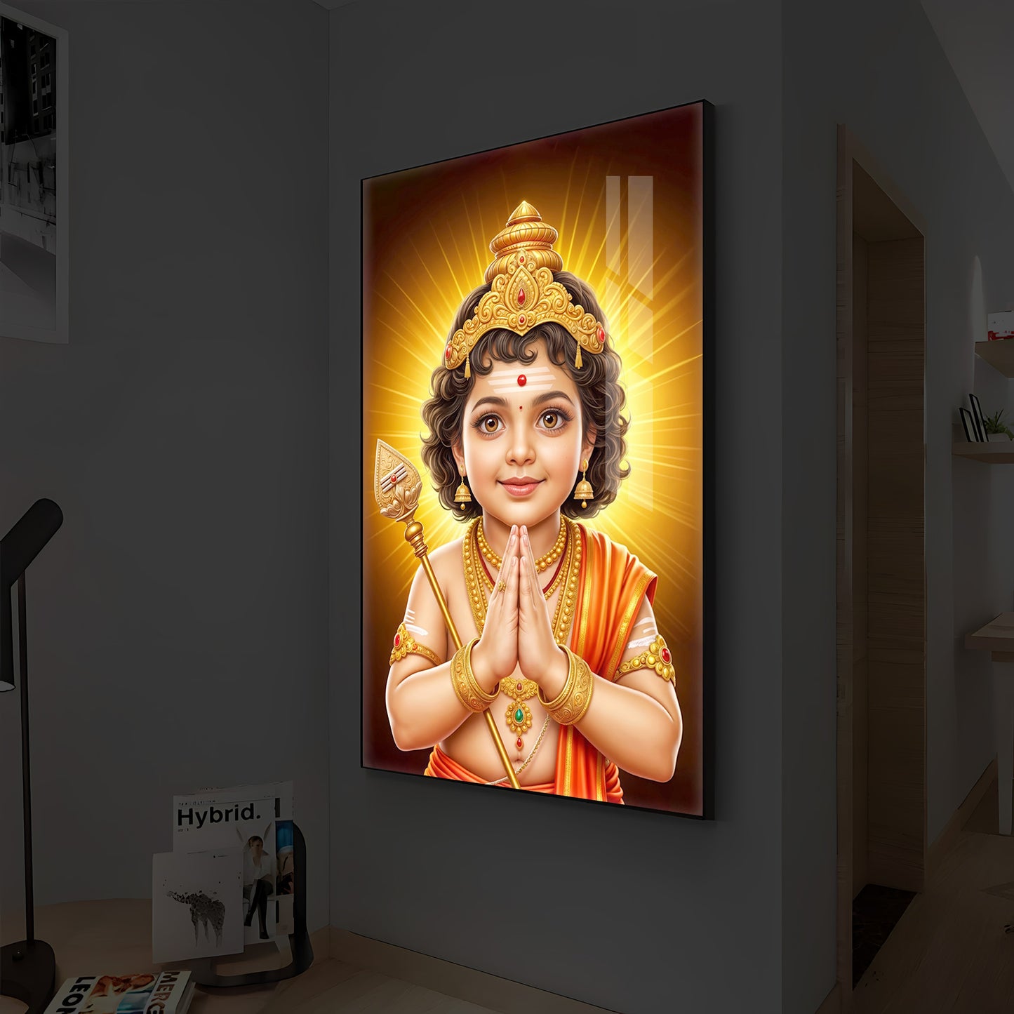 Murugan Ji Balroop Modern Luxury Backlight Vertical Wall Art