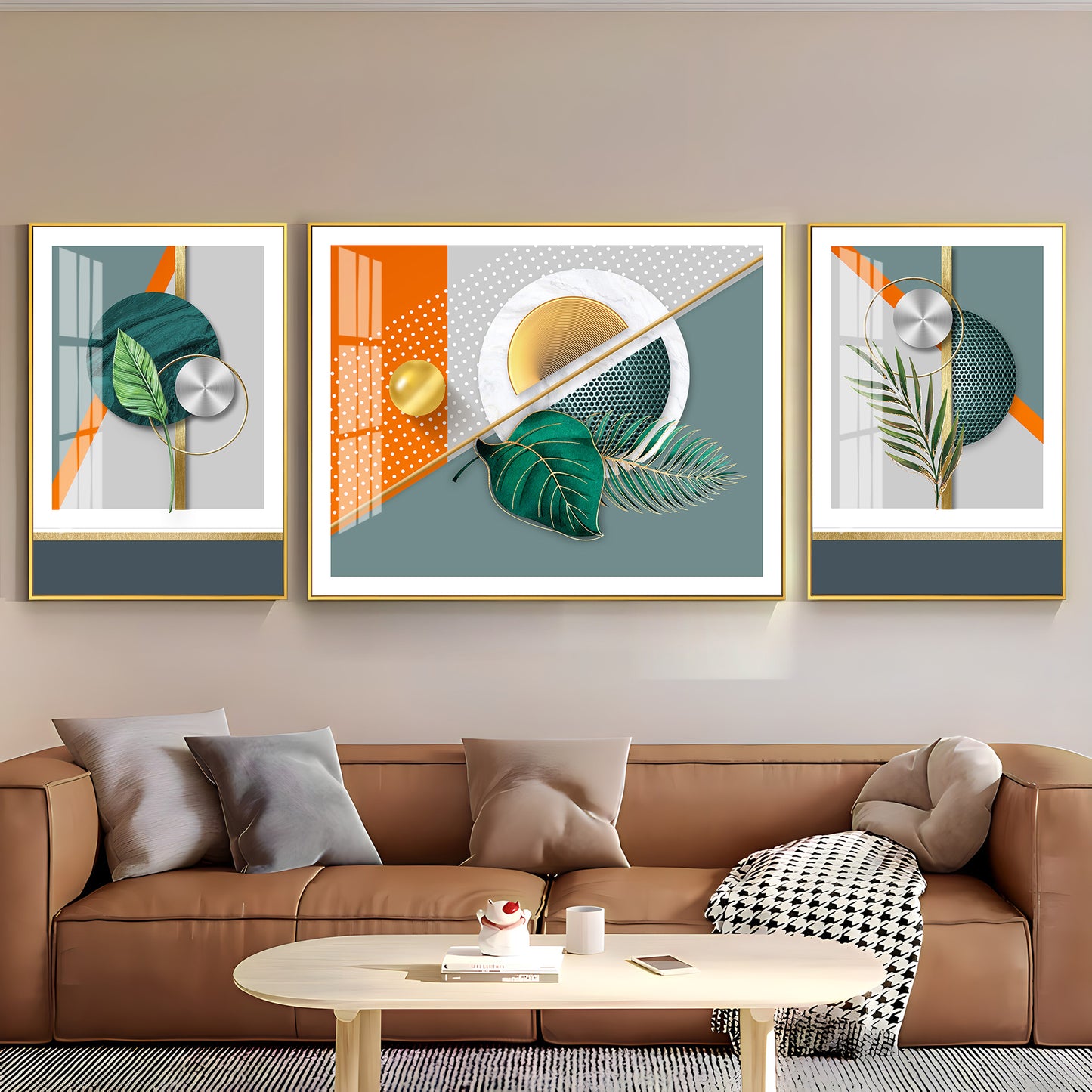 Abstract Minimalist Pattern Premium Acrylic Wall Art (Set of 3)