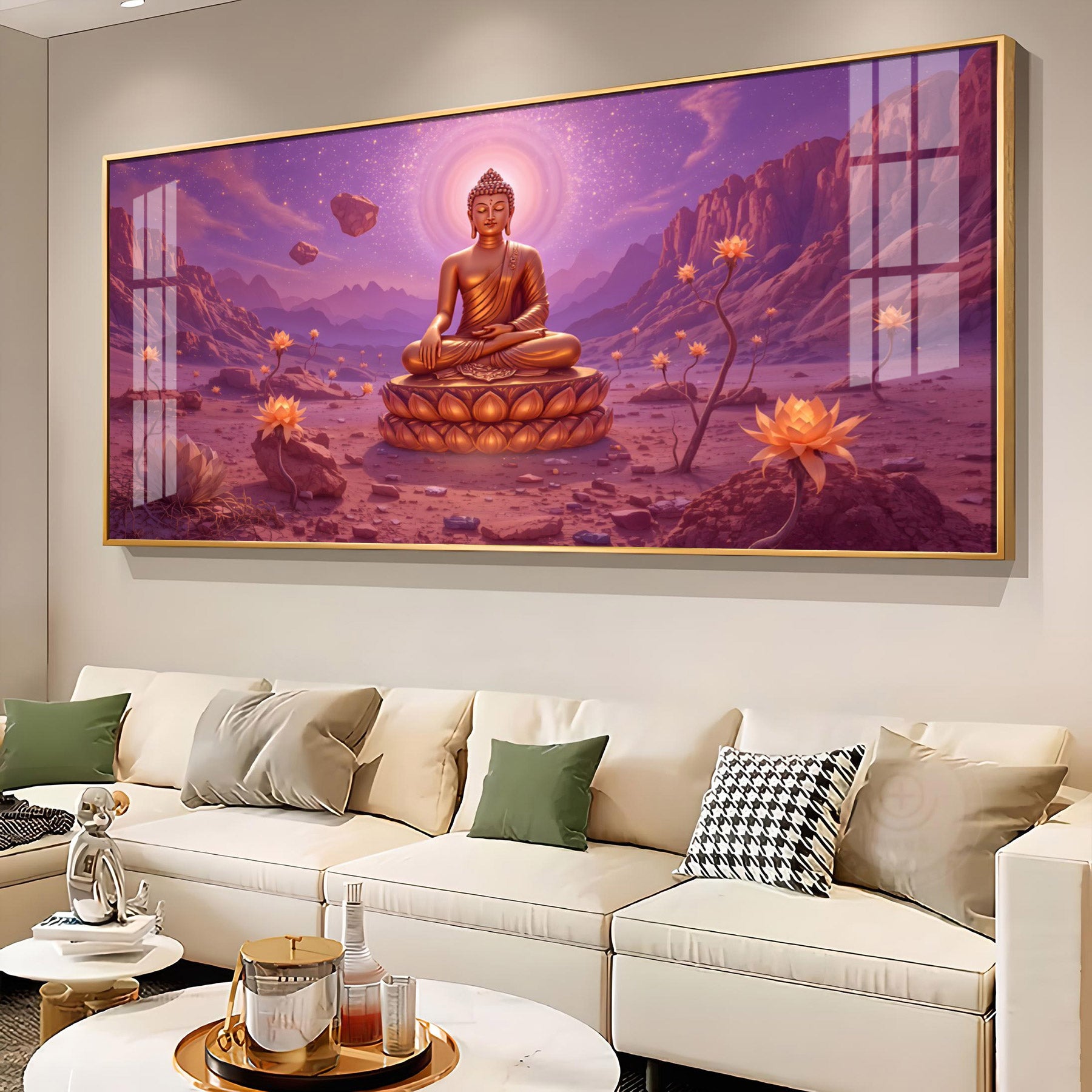 Mystic Buddha Retreat Premium Acrylic Horizontal Wall Art