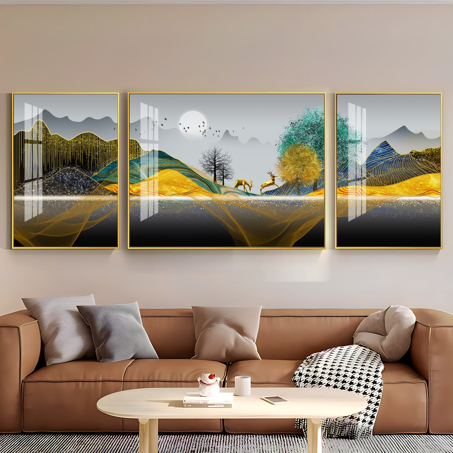 Forest Dawn Premium Acrylic Wall Art (Set of 3)