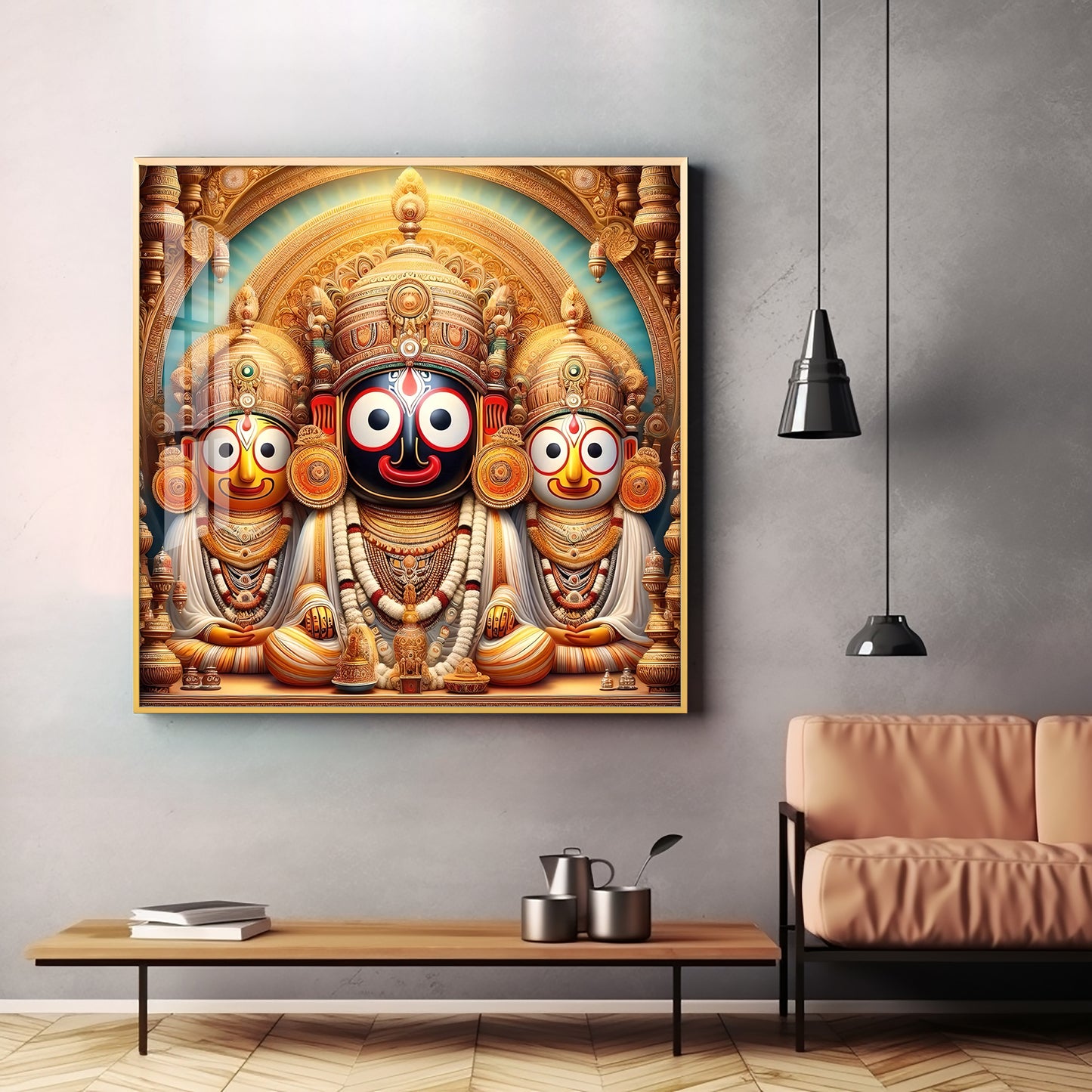 Celestial Harmony of Lord Jagannath Premium Acrylic Square Wall Art