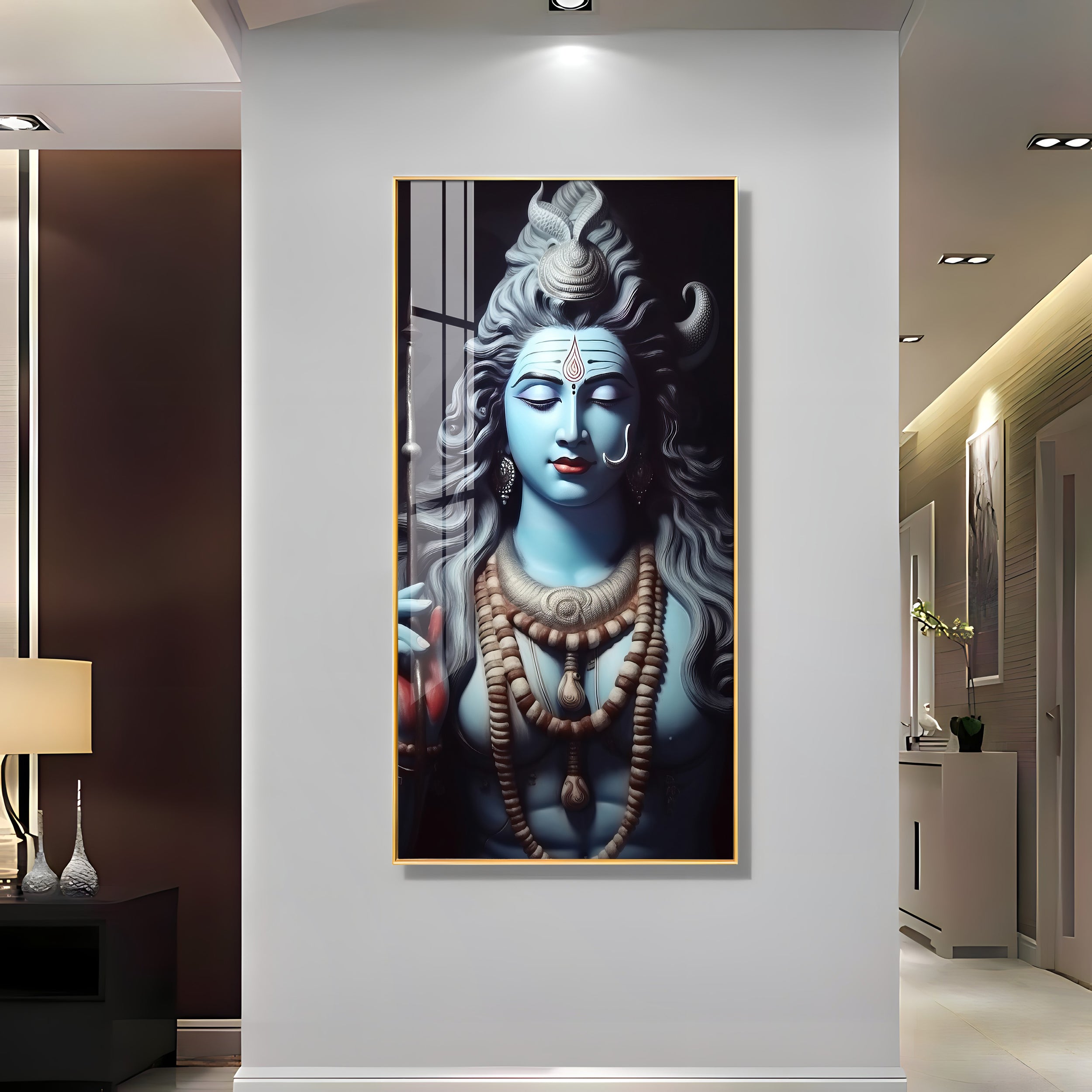 Shiv Shambhu Premium Acrylic Vertical Wall Art