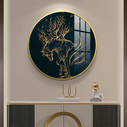 Golden Halo Premium Acrylic Round Wall Art