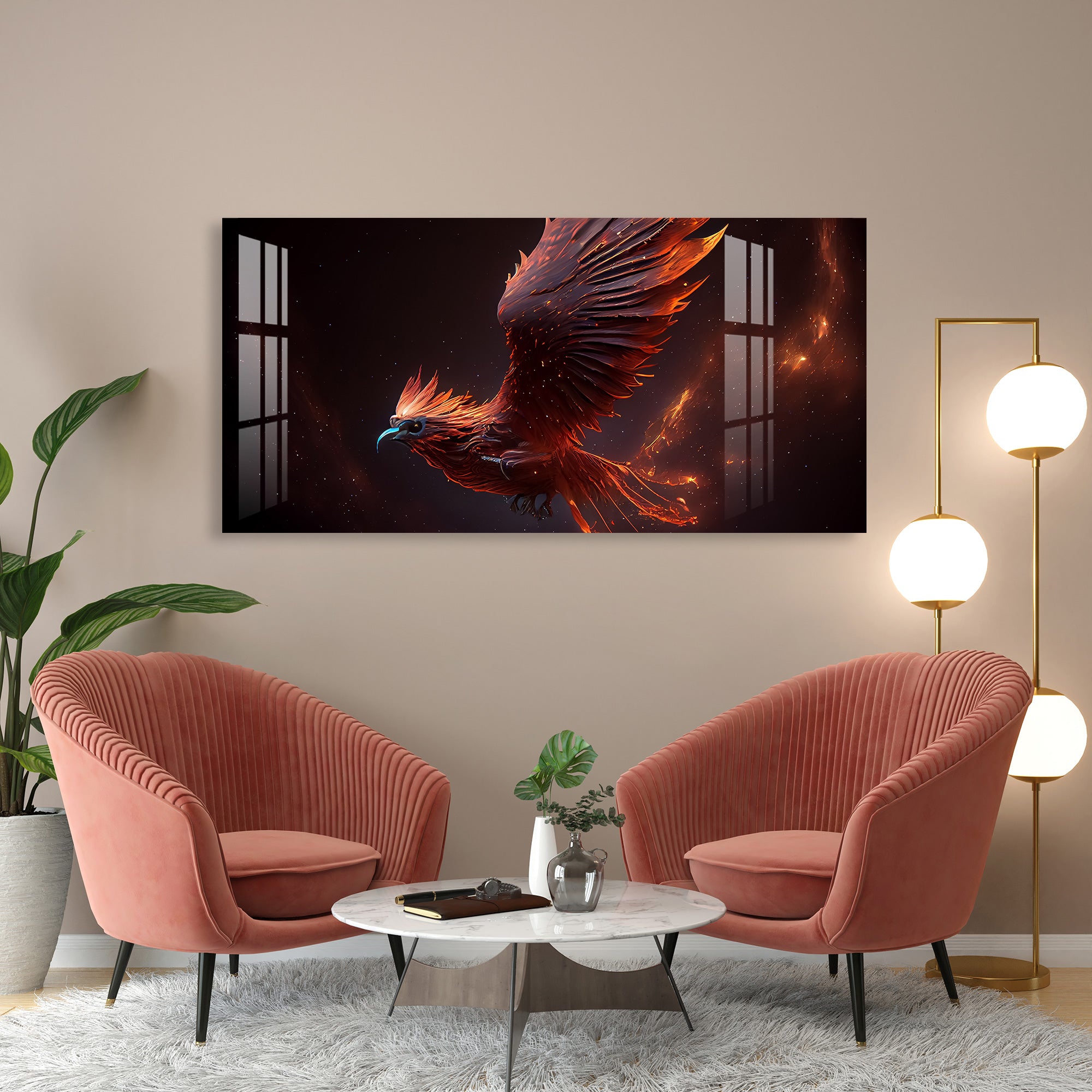 Flying Phoenix Acrylic Wall Art