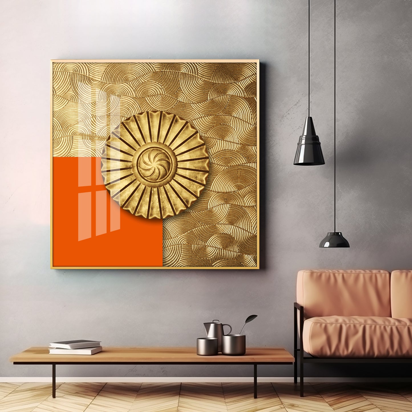 Luxury Golden Mandala Premium Acrylic Square Wall Art