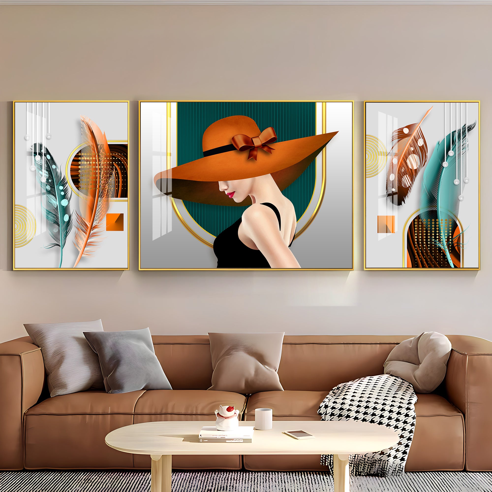 Modern Women Premium Acrylic Wall Art (Set of 3)