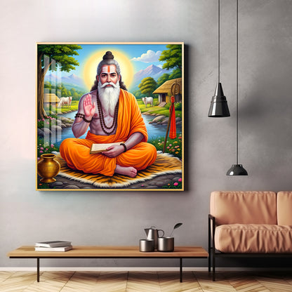 Veda Vyasa Maharshi Incarnation Premium Acrylic Square Wall Art