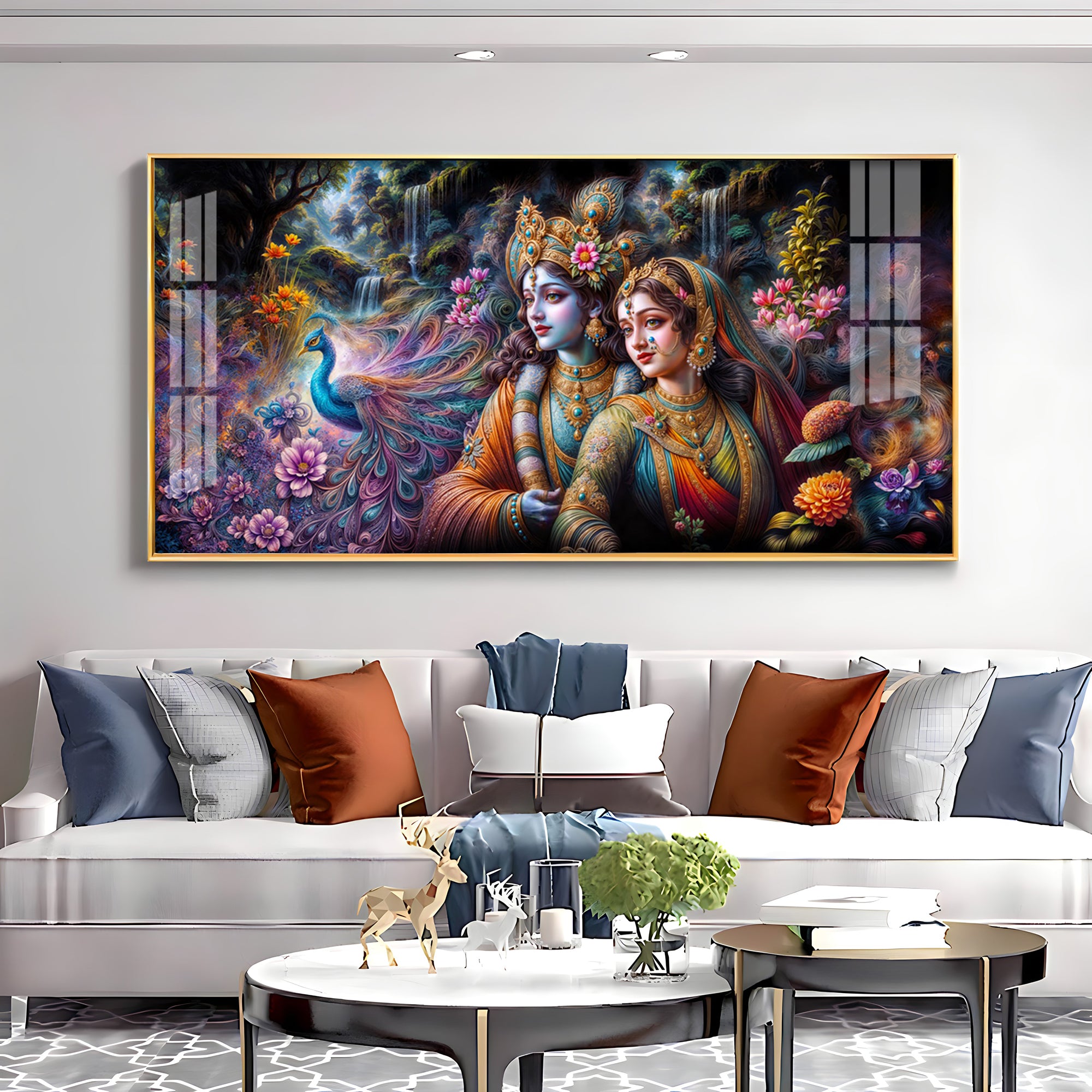 Radha & Krishna Masterpiece Premium Acrylic Horizontal Wall Art