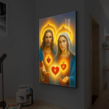 God Prayer Modern Luxury Backlight Vertical Wall Art