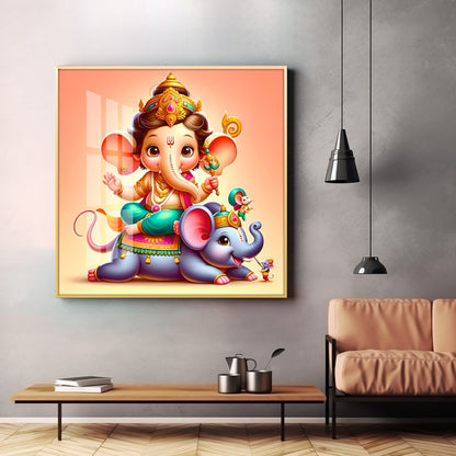 Shree Lambodar Premium Acrylic Square Wall Art