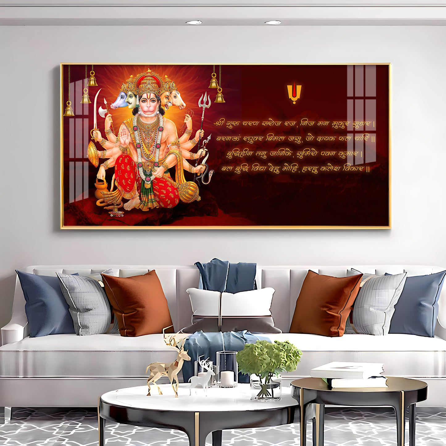 Panchmukhi Hanumanji Premium Acrylic Horizontal Wall Art