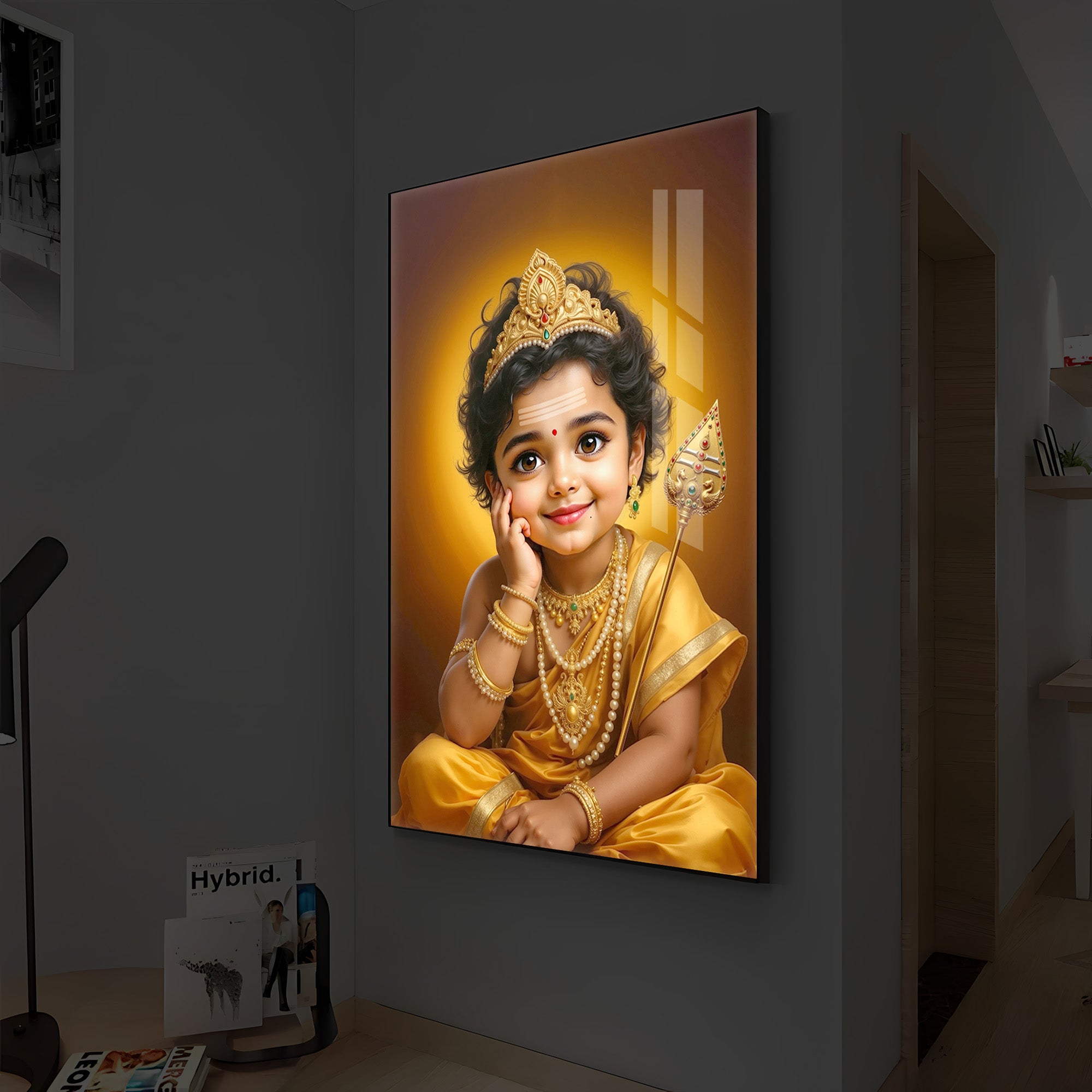 Baby Murugan Modern Luxury Backlight Vertical Wall Art