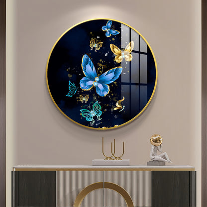 Butterfly Haven Premium Acrylic Round Wall Art