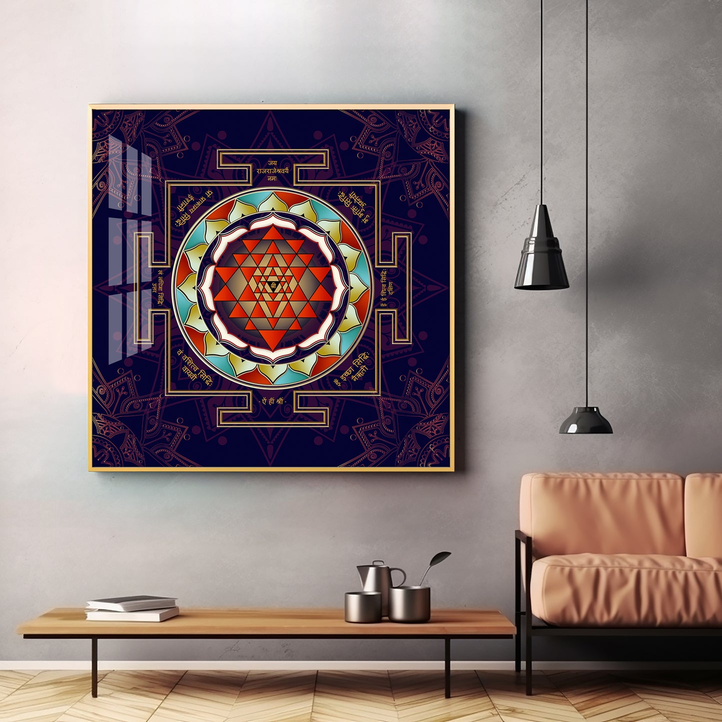 Laxmi Shri Yantra Premium Acrylic Square Wall Art