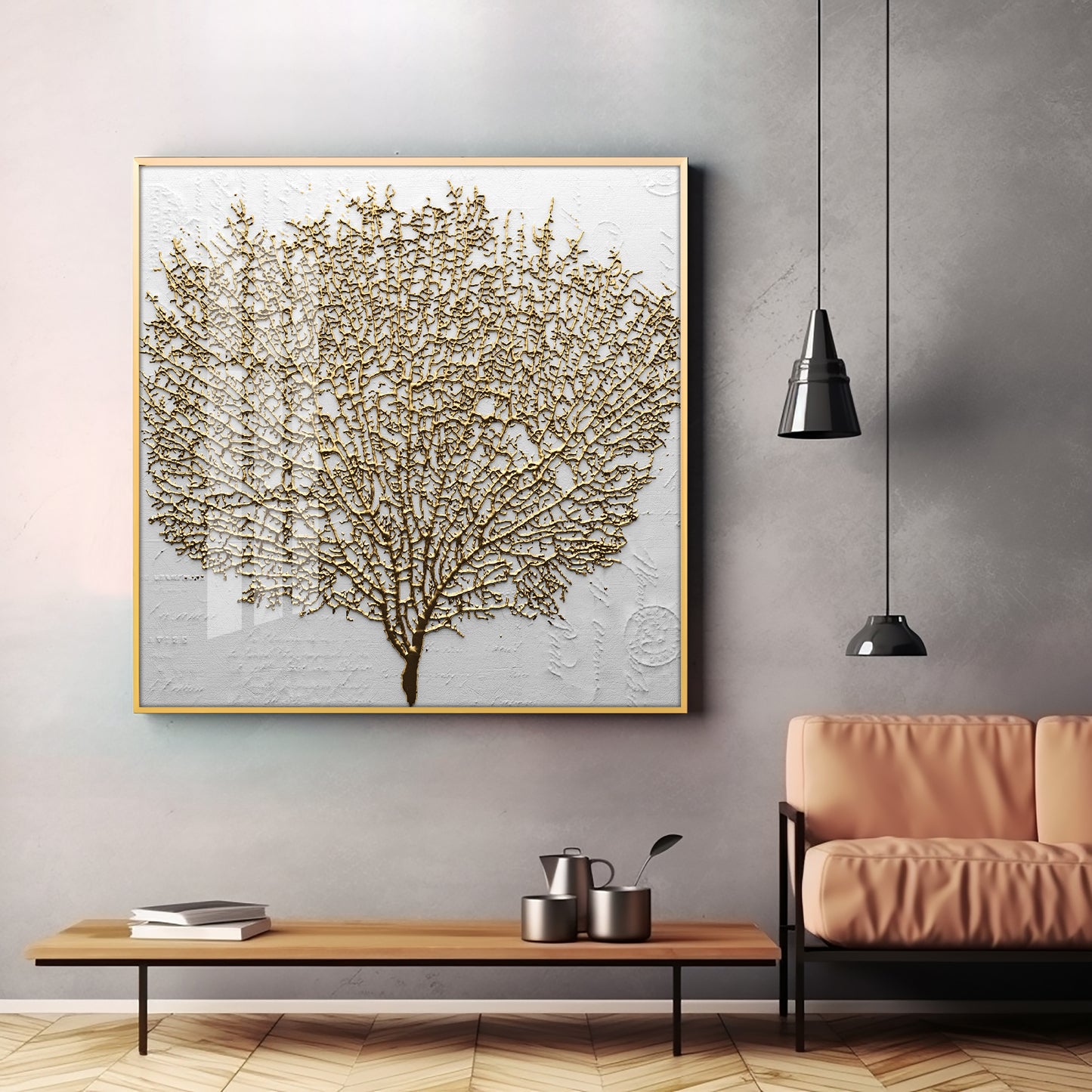 Golden Tree Premium Acrylic Square Wall Art