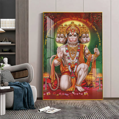 Lord Hanuman Premium Vertical Acrylic Wall Art