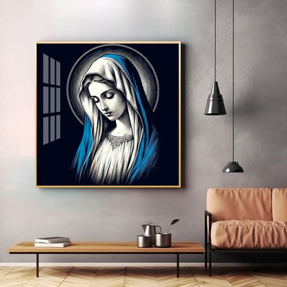 Portrait of the Virgin Mary Premium Acrylic Square Wall Art