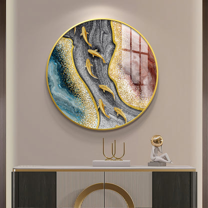 Oceanic Embrace Premium Acrylic Round Wall Art