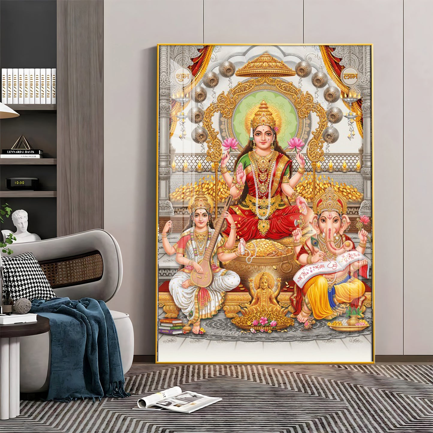 Goddess Laxmi Ji Radiant Premium Acrylic Vertical Wall Art