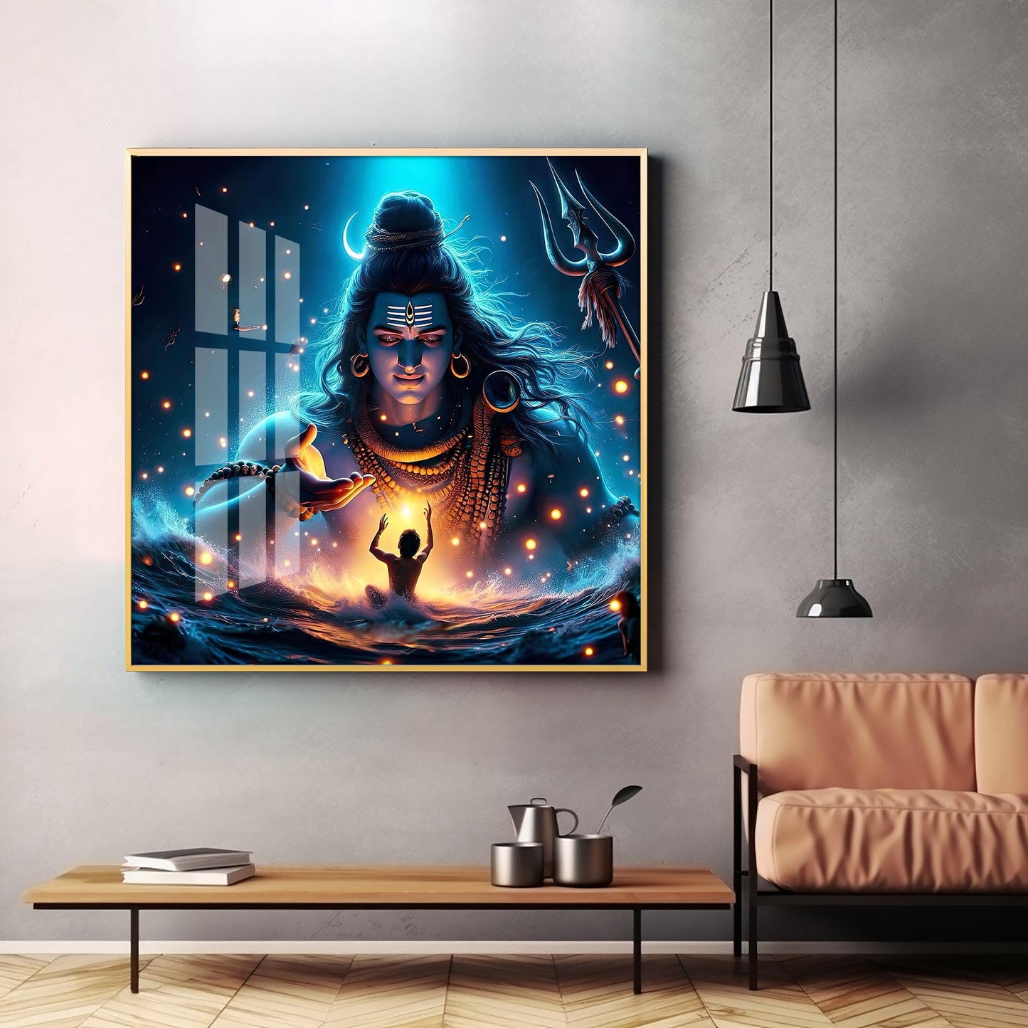 Cosmic Shiva Premium Acrylic Square Wall Art