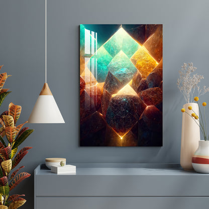 Glowing Crystals Acrylic Wall Art