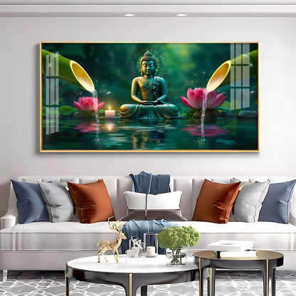 Deep Meditating Buddha Premium Acrylic Horizontal Wall Art