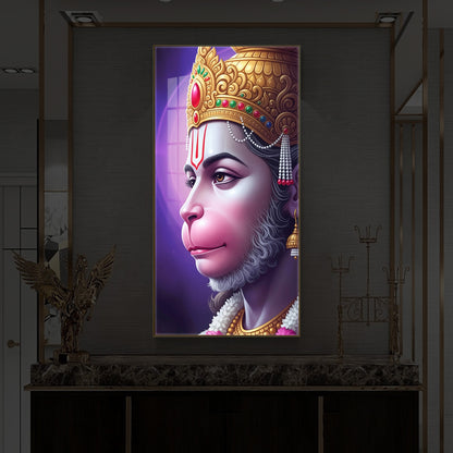 Jai Shri Hanuman Modern Luxury Backlight Vertical Wall Art